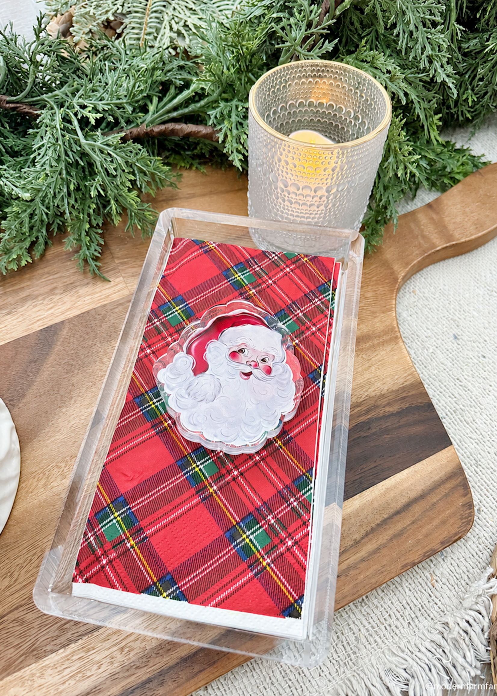 Mud Pie SANTA ACRYLIC GUEST TOWEL