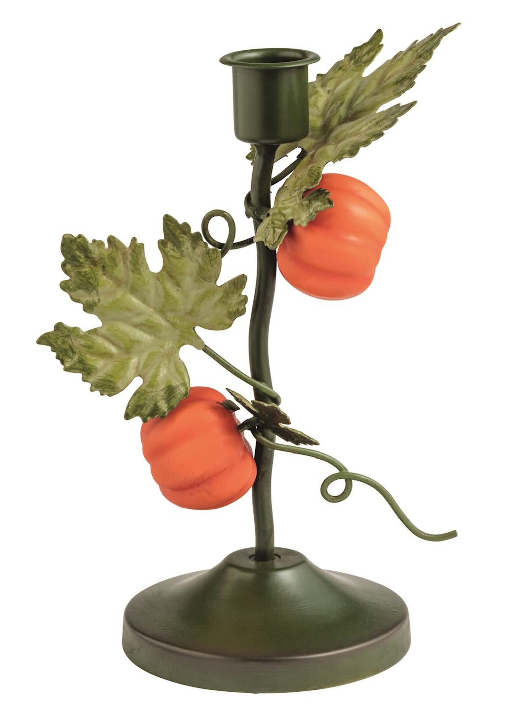 Mud Pie LG METAL PUMPKIN CANDLESTICK