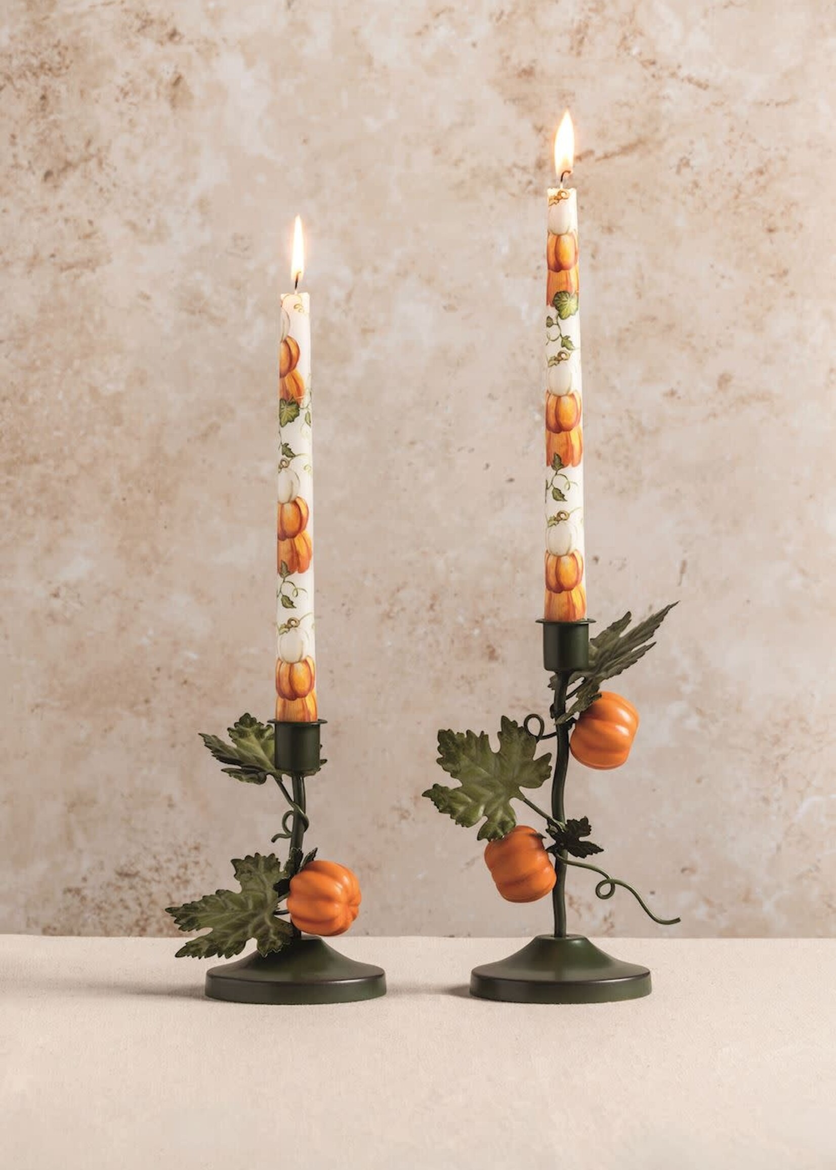 Mud Pie SM METAL PUMPKIN CANDLESTICK