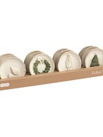 Mud Pie Mud Pie - WHITE XMAS TIDBIT PLATES - 41230077
