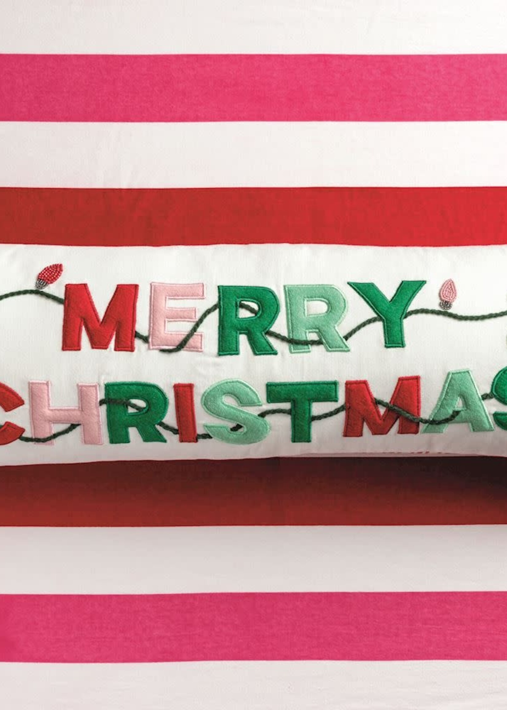 Mud Pie LONG MERRY XMAS PILLOW
