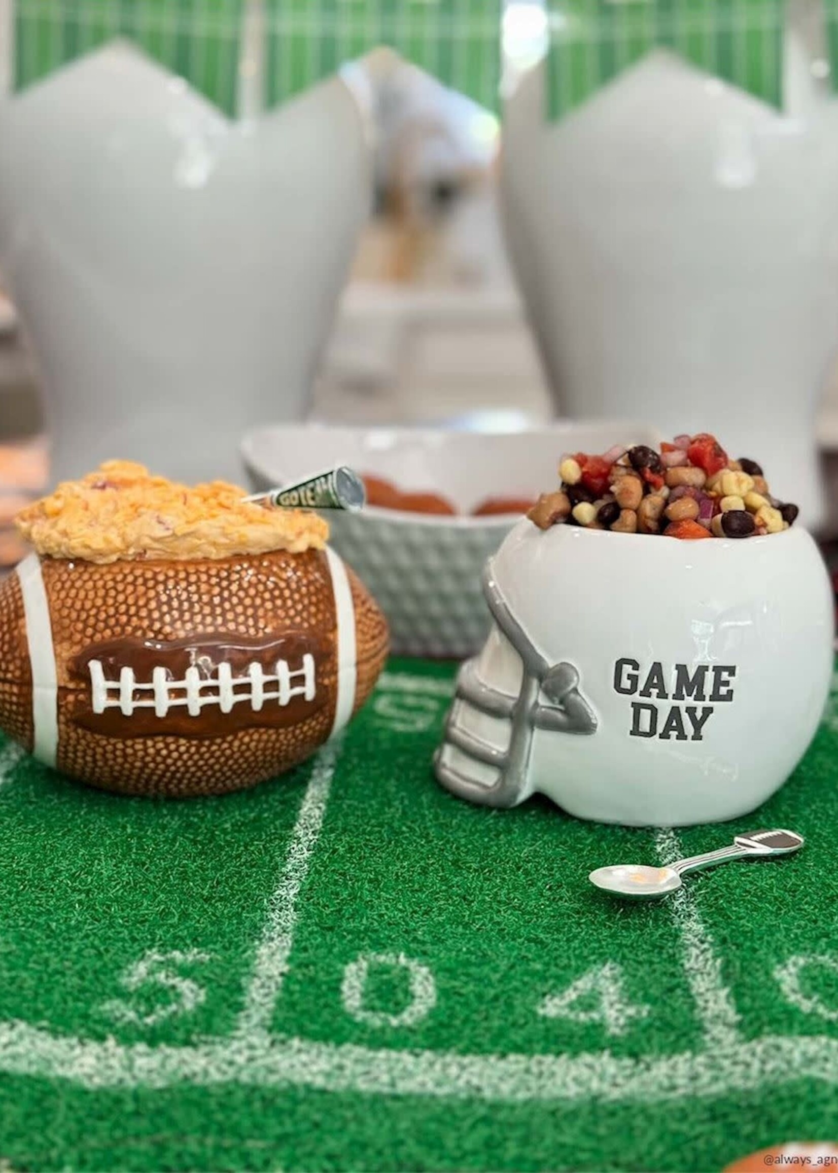 Mud Pie HELMET TAILGATE DIP BOWL