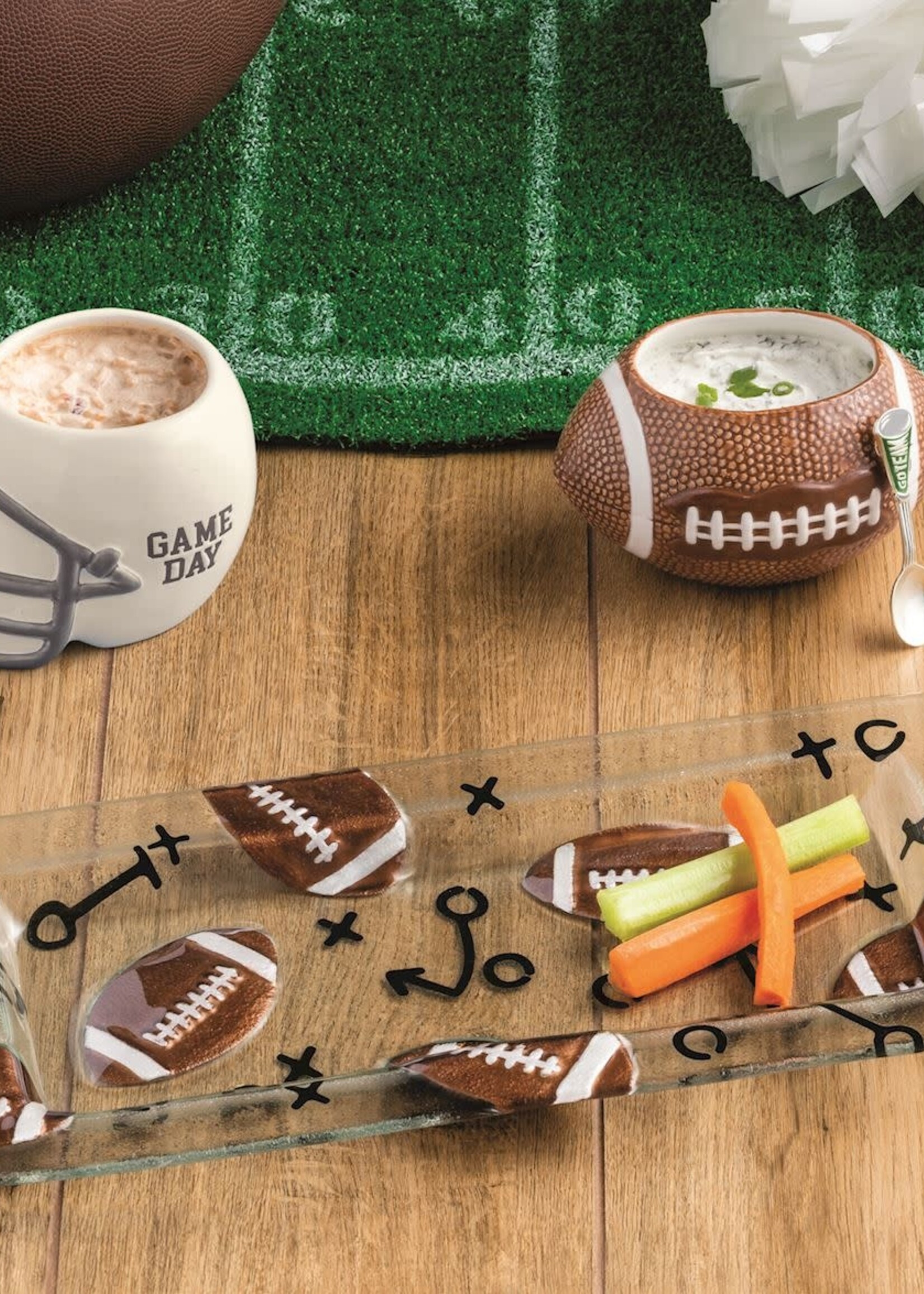 Mud Pie HELMET TAILGATE DIP BOWL