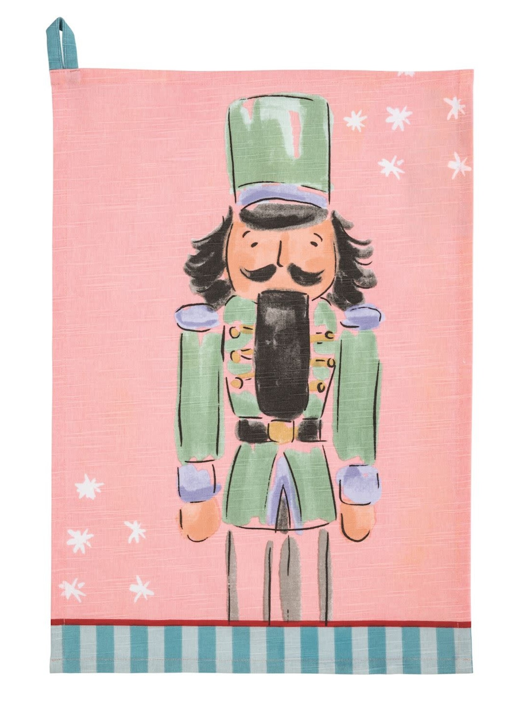 Mud Pie Mud Pie - GREEN NUTCRACKER PRINTED TOWEL - 42170316G