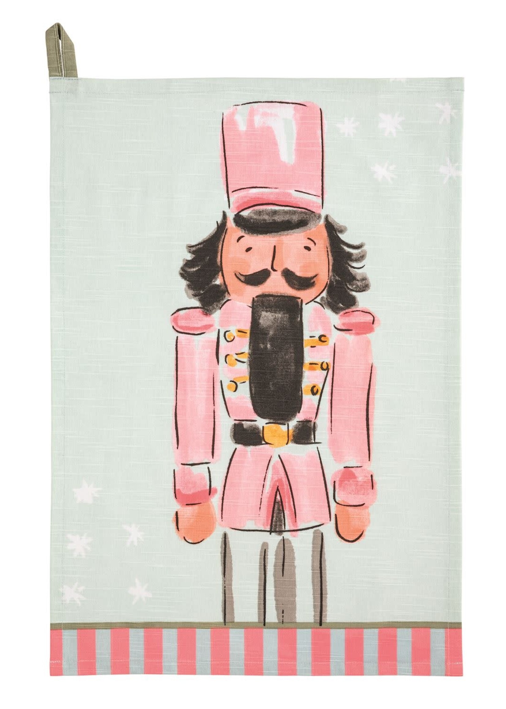 Mud Pie PINK NUTCRACKER PRINTED TOWEL