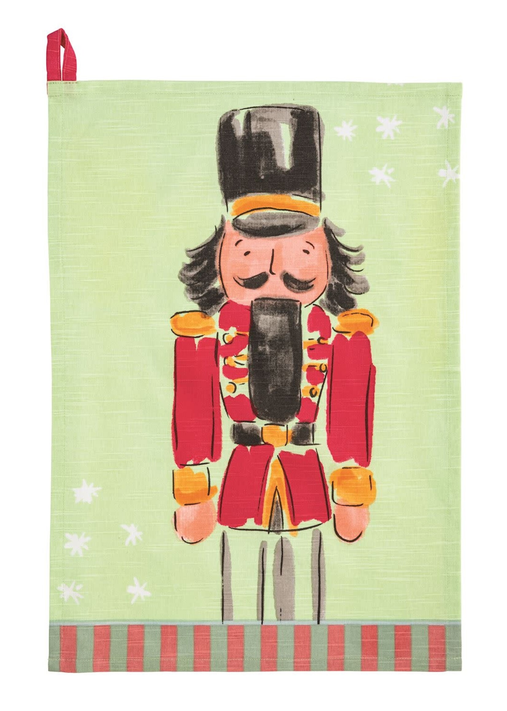 Mud Pie RED NUTCRACKER PRINTED TOWEL