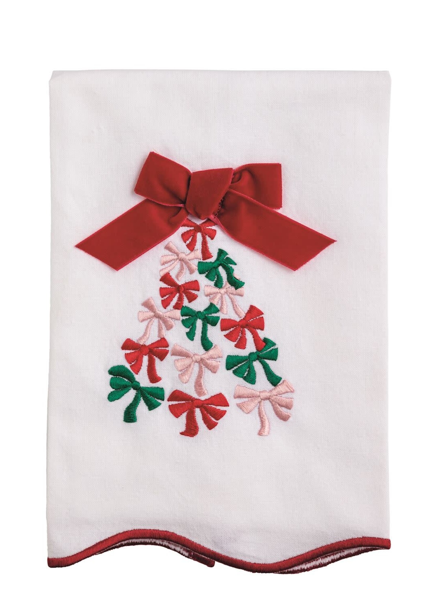 Mud Pie BOW TREE EMBROIDERED TOWEL