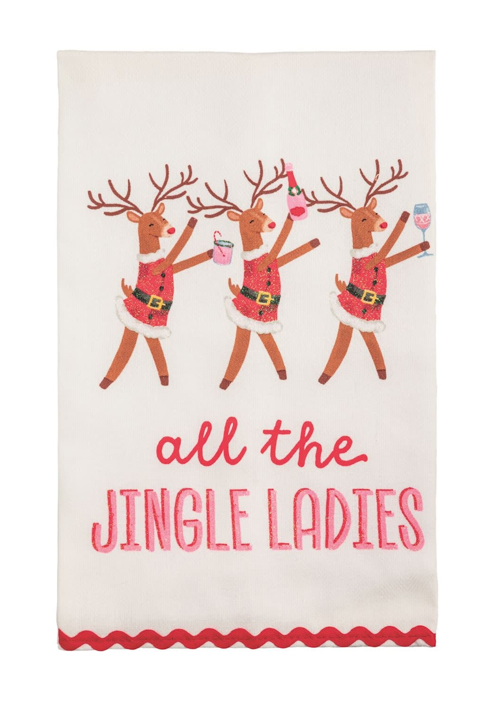 Mud Pie ALL JINGLE HOLIDAY BAR TOWEL