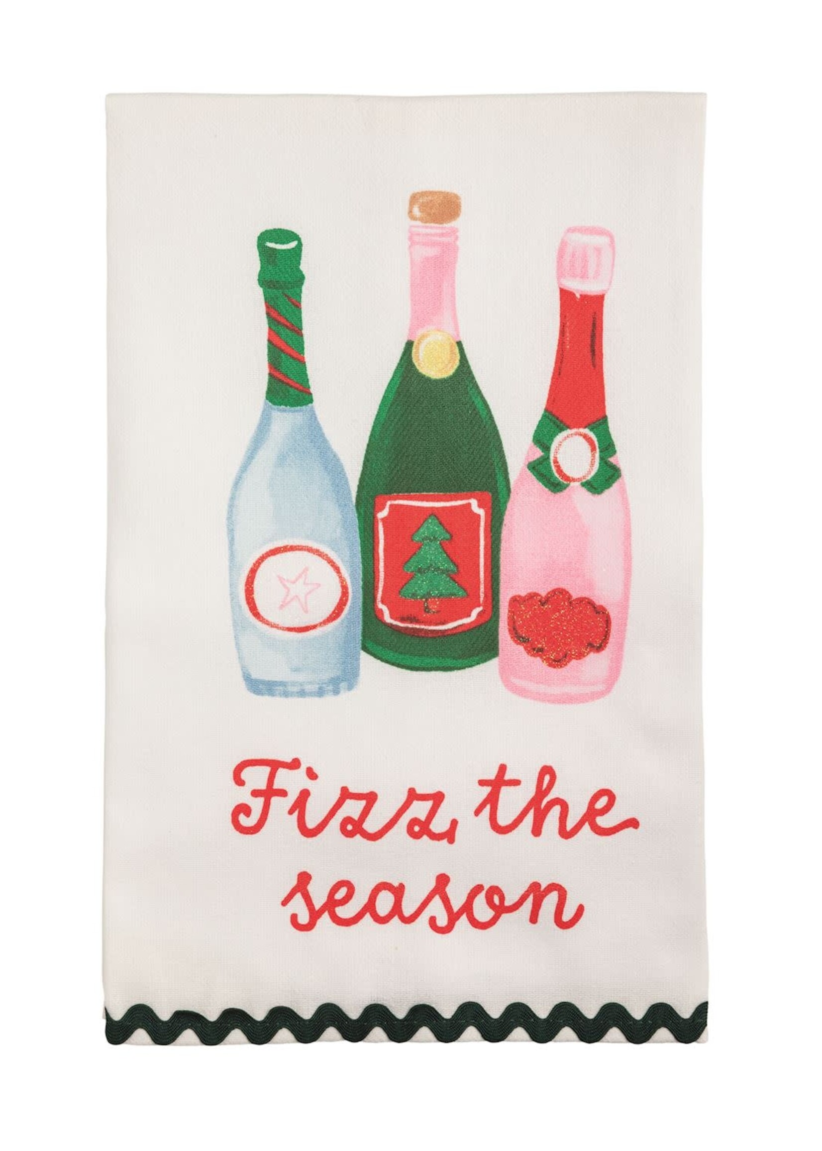 Mud Pie FIZZ SEASON HOLIDAY BAR TOWEL