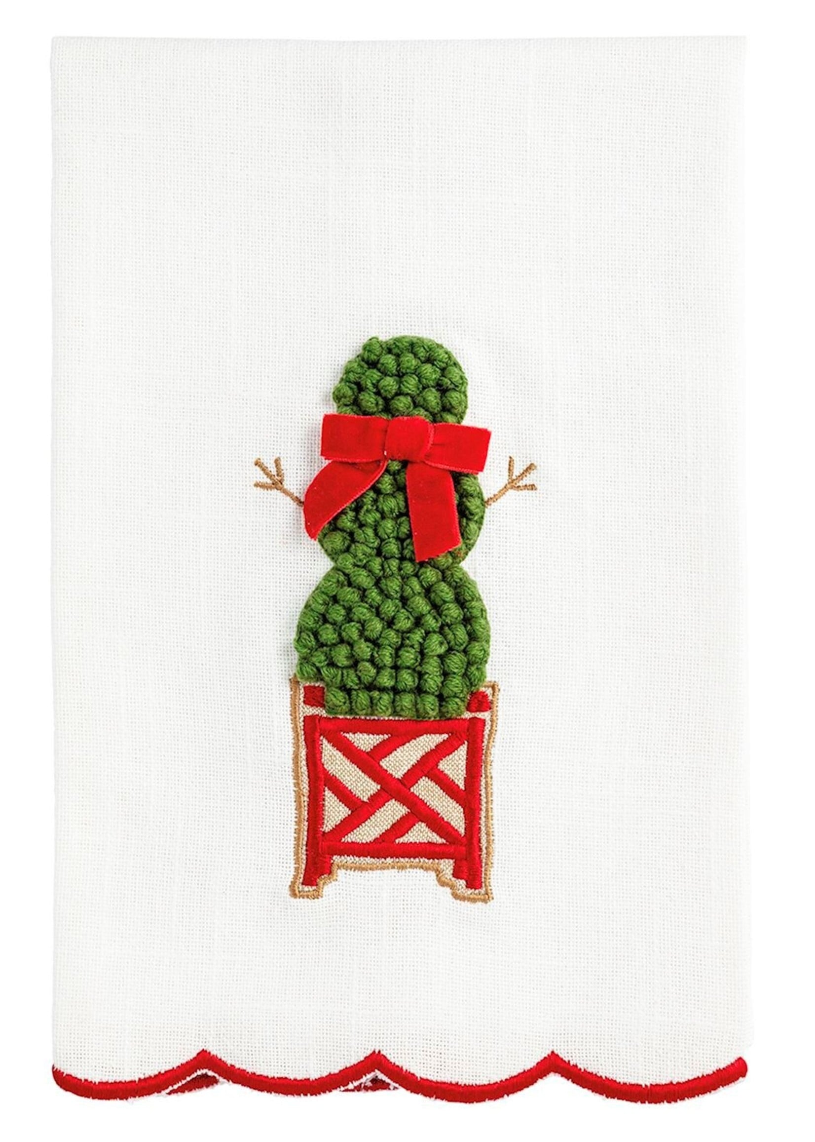 Mud Pie SNOWMAN XMAS TOPIARY TOWEL