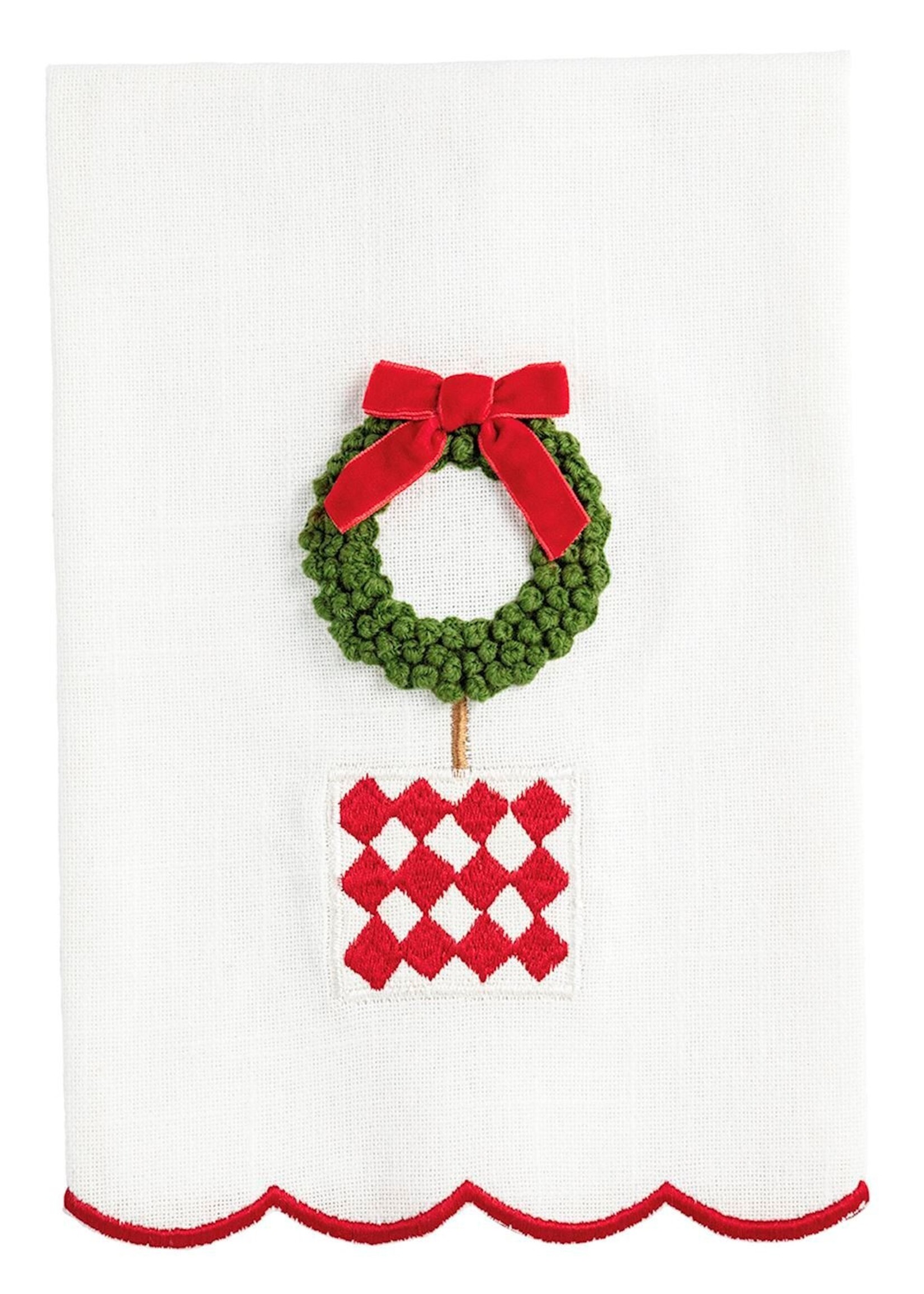 Mud Pie WREATH XMAS TOPIARY TOWEL