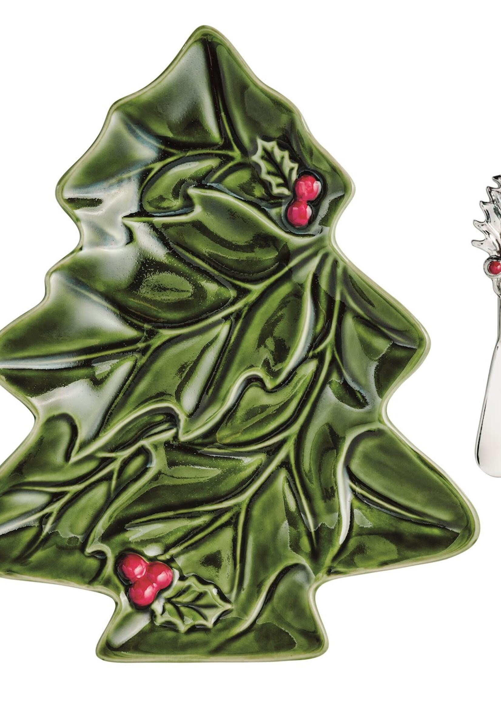 Mud Pie HOLLY PLATE WITH SPREADER