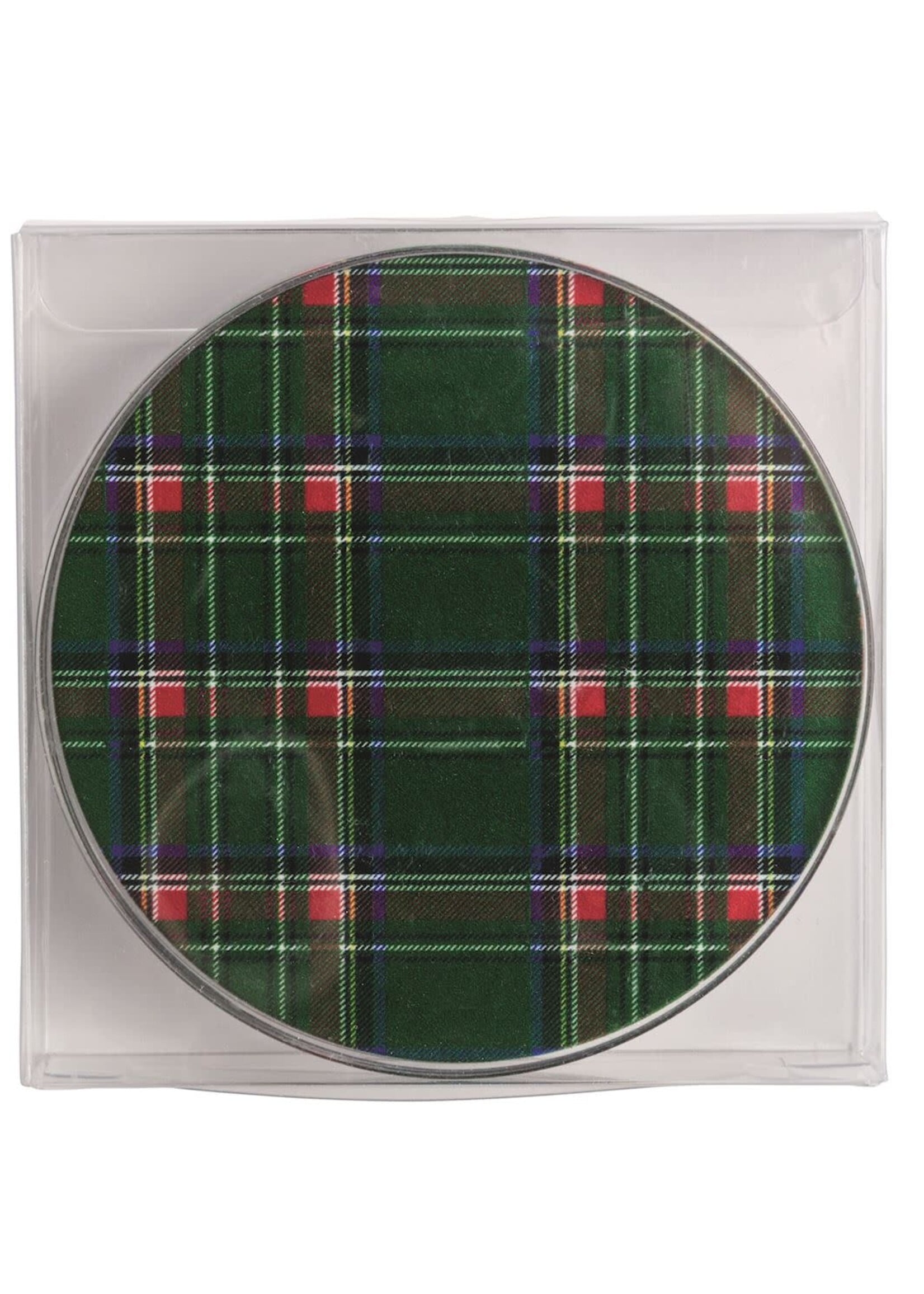 Mud Pie GREEN ACRYLIC TARTAN COASTER
