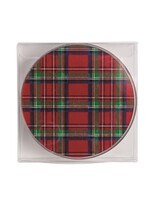 Mud Pie Mud Pie - RED ACRYLIC TARTAN COASTER - 42500250R
