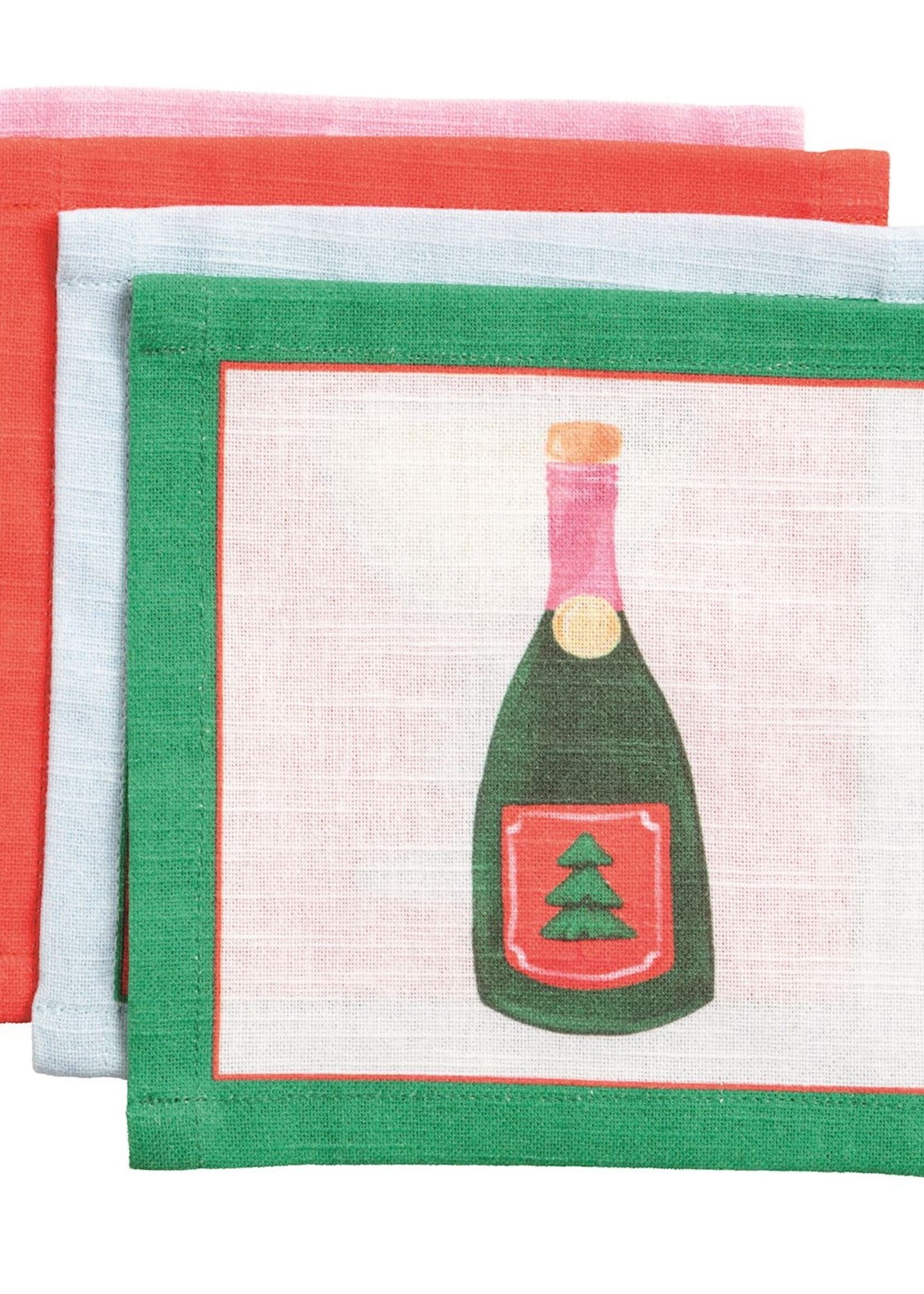 Mud Pie CHAMPAGNE SET COCKTAIL NAPKIN