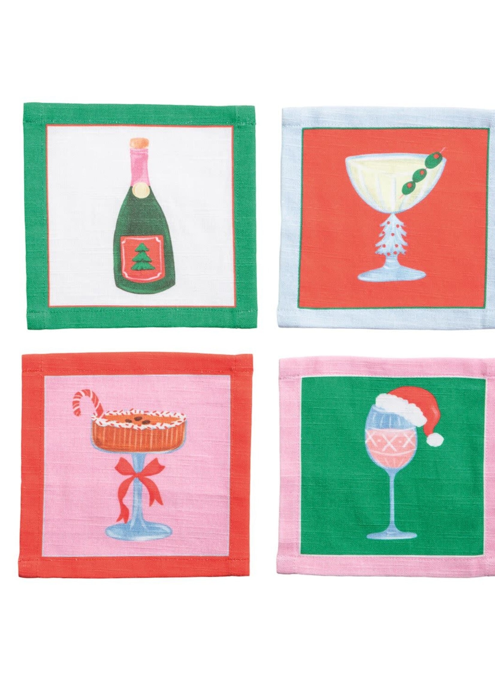 Mud Pie CHAMPAGNE SET COCKTAIL NAPKIN