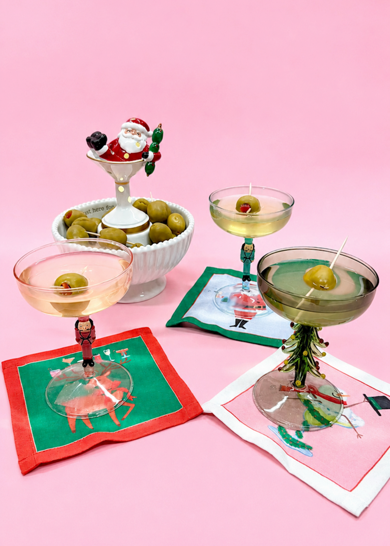 Mud Pie SNOWMAN SET COCKTAIL NAPKIN