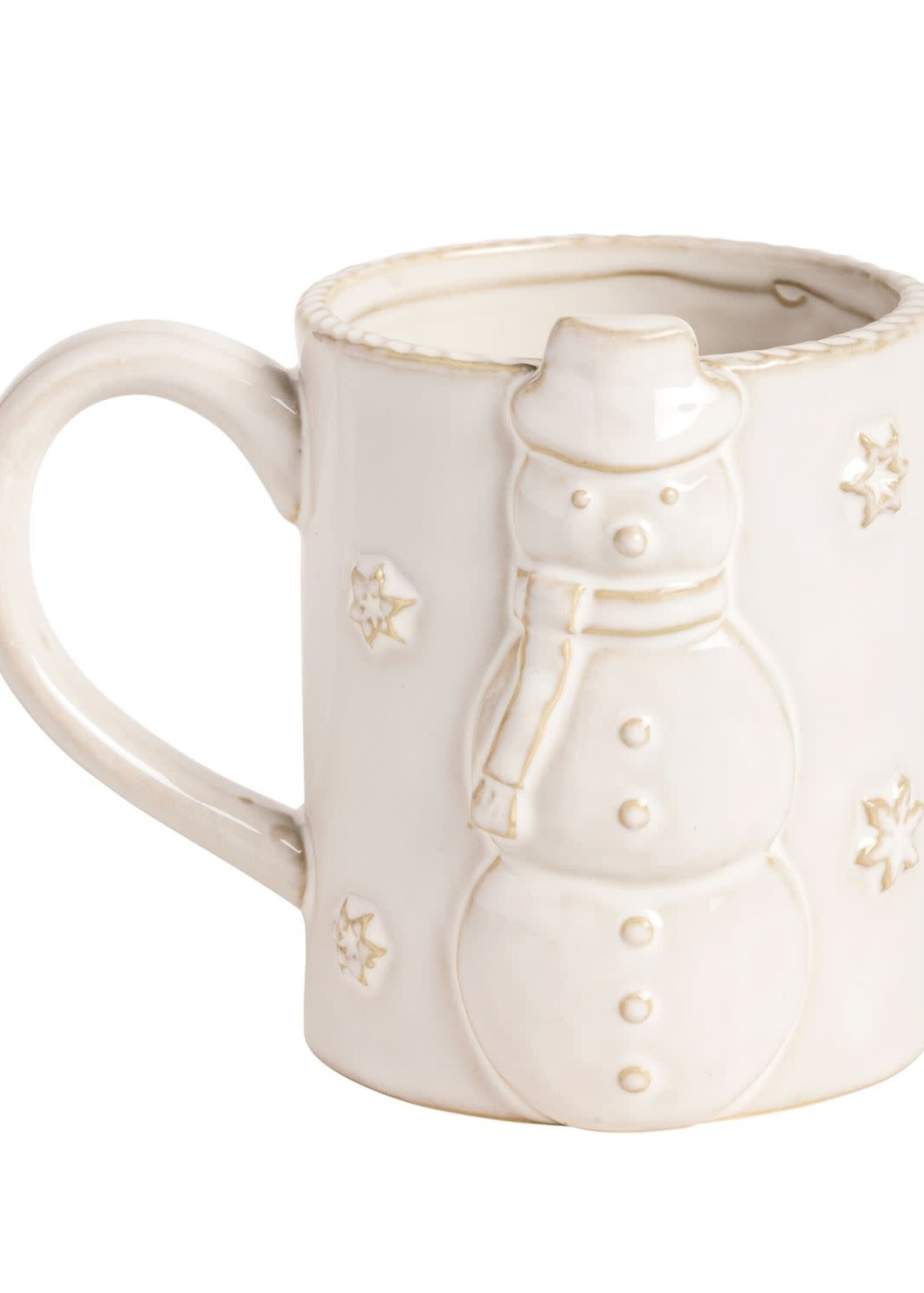 Mud Pie SNOWMAN WHITE XMAS ICON MUG