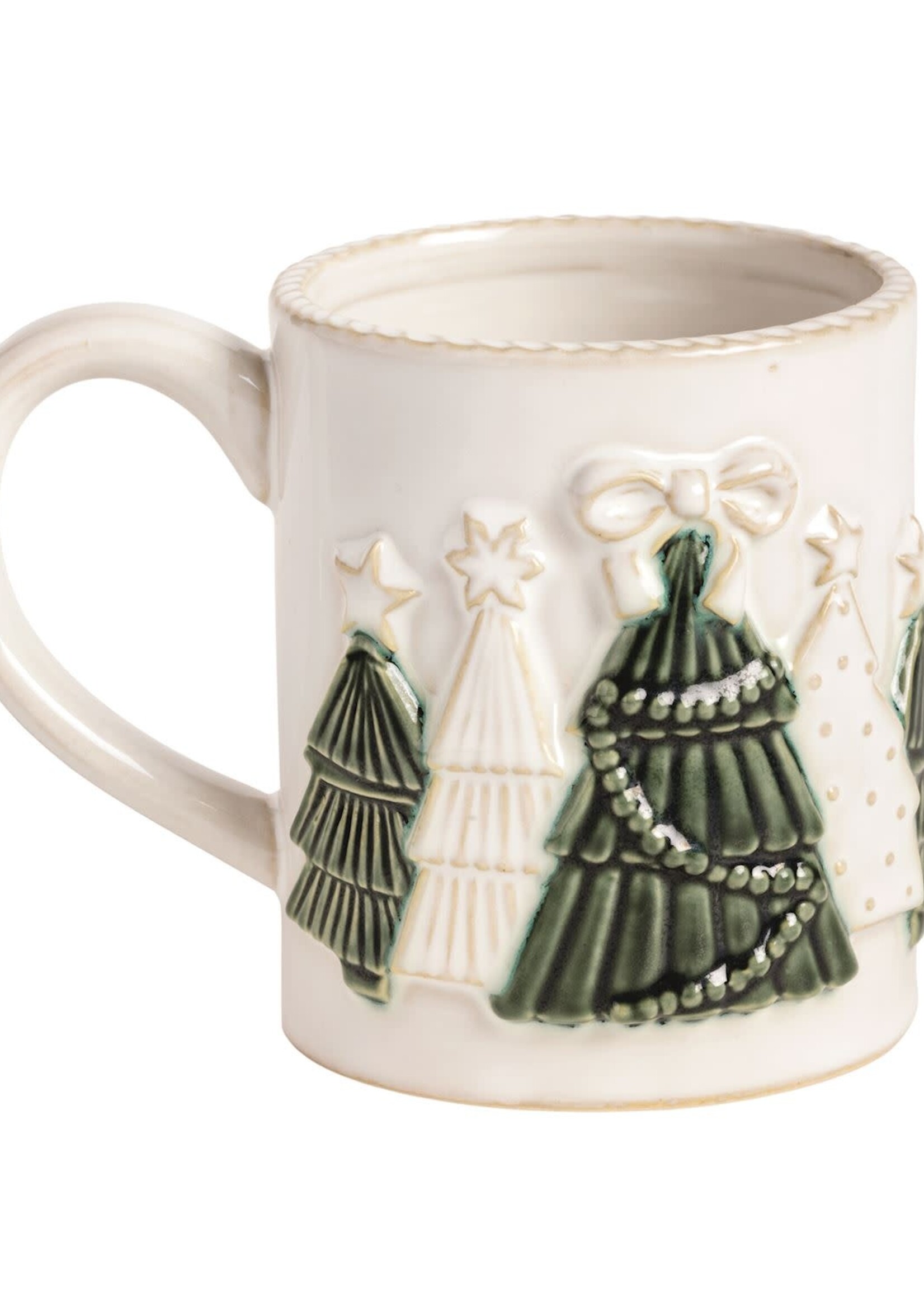 Mud Pie TREE WHITE XMAS ICON MUG