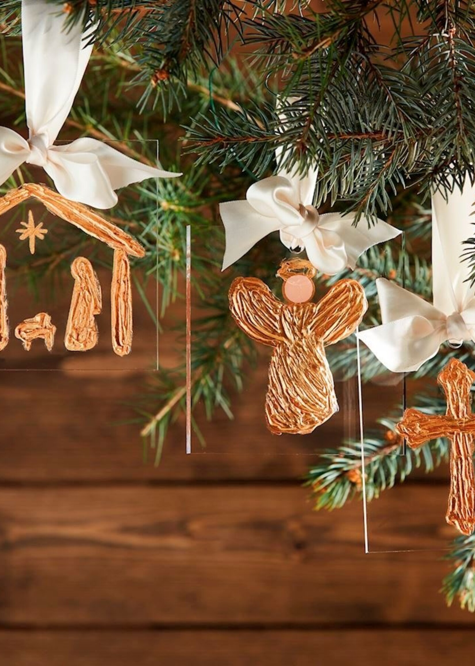 Mud Pie ANGEL GOLD ACRYLIC ORNAMENT
