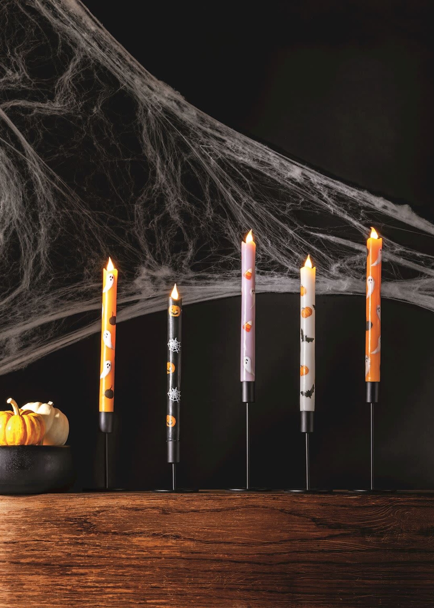 Mud Pie HALLOWEEN LED TAPERS-4A 6 each of 4 styles