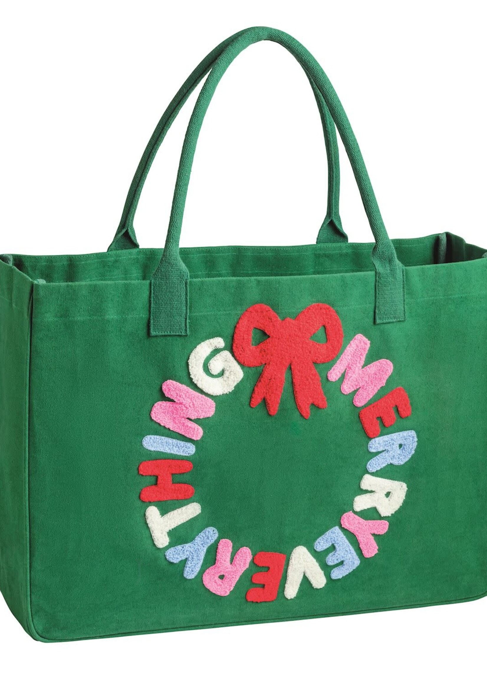 Mud Pie HOLIDAY BOUCLE TOTE GR