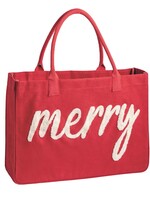 Mud Pie Mud Pie - HOLIDAY BOUCLE TOTE RD - 82160150RD
