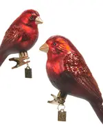 RAZ Imports RAZ EC 5.5" Red and Brown Bird Clip-on Ornament LARGE - 4553112