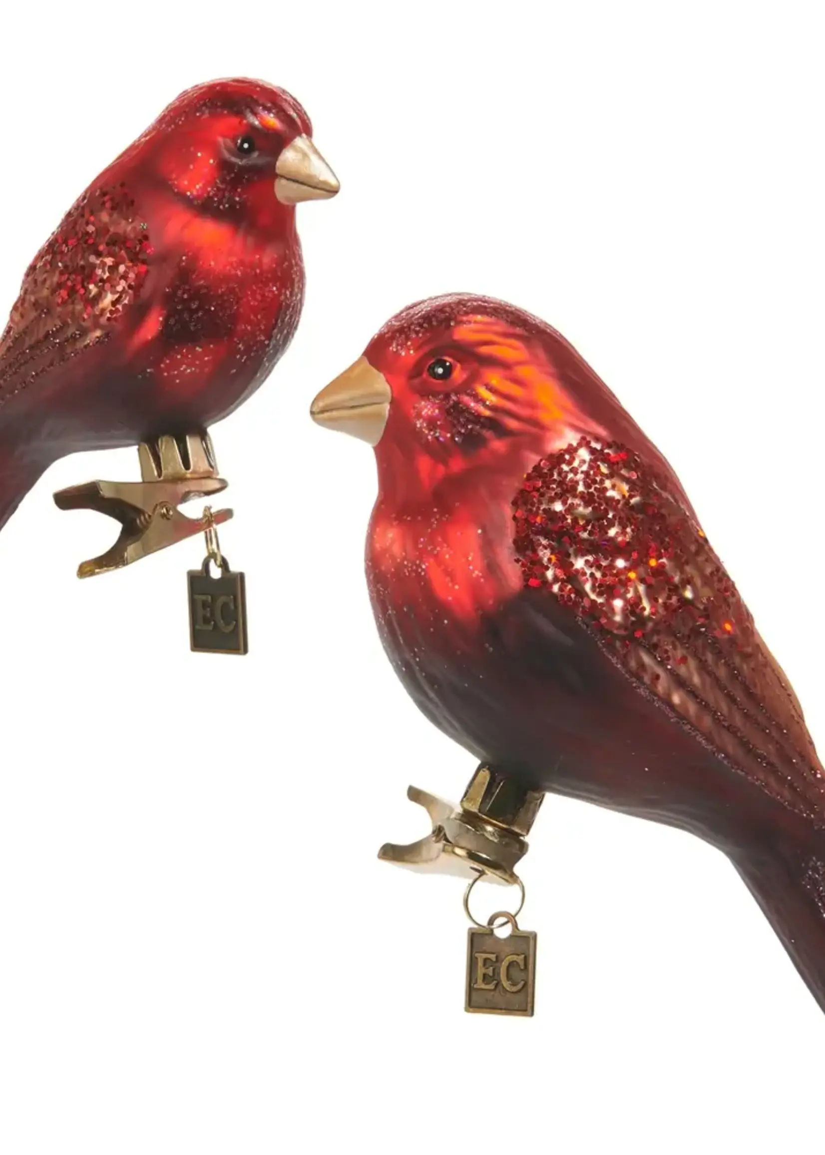 RAZ Imports EC 5.5" Red and Brown Bird Clip-on Ornament LARGE