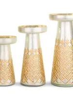 RAZ Imports RAZ Imports - Large Bronze Etched Pattern Candle Holders - 4638324-LG