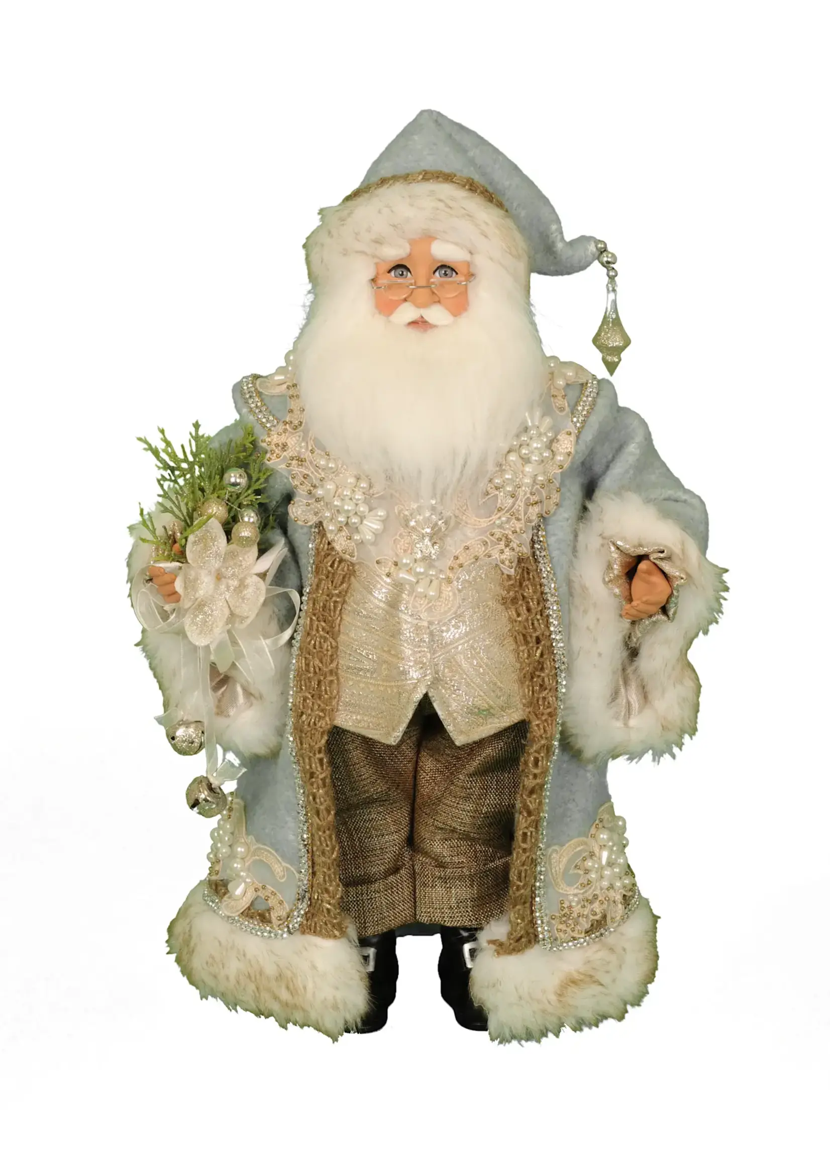 Karen Didion Tiffany Blue Santa