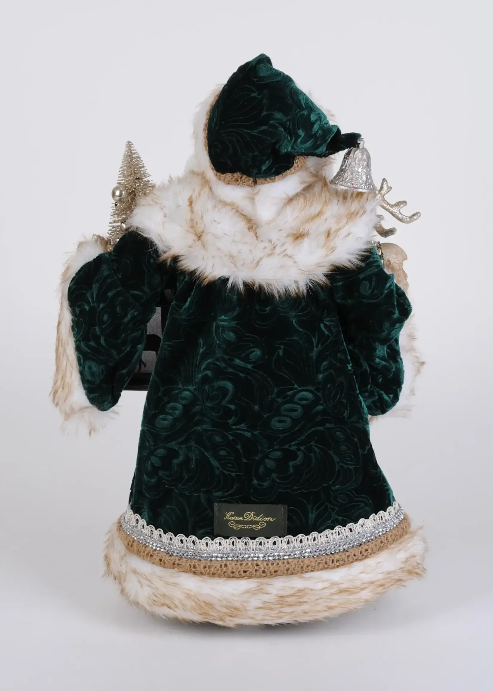 Karen Didion Lighted Woodland Emerald Santa
