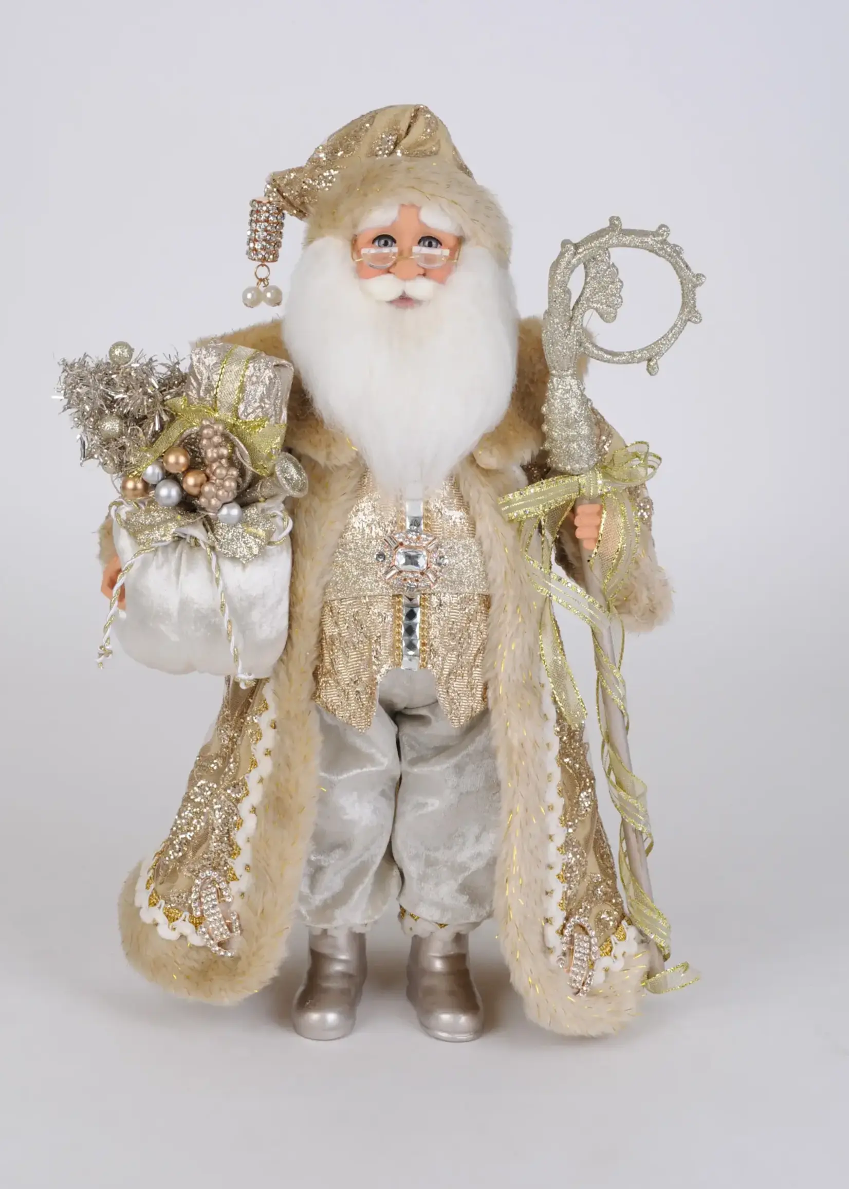 Karen Didion Lighted Touch of Gold Santa