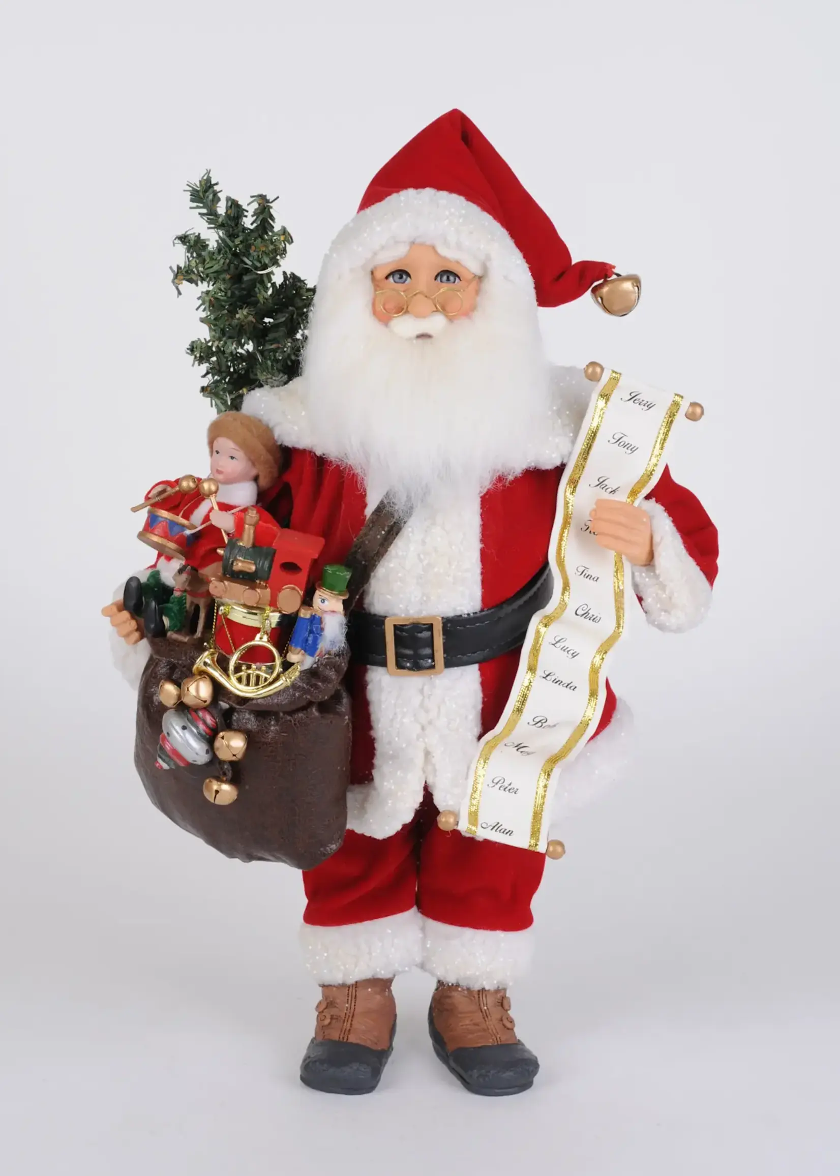 Karen Didion Karen Didion - Lighted Vintage Toy Bag Santa - CC16-254
