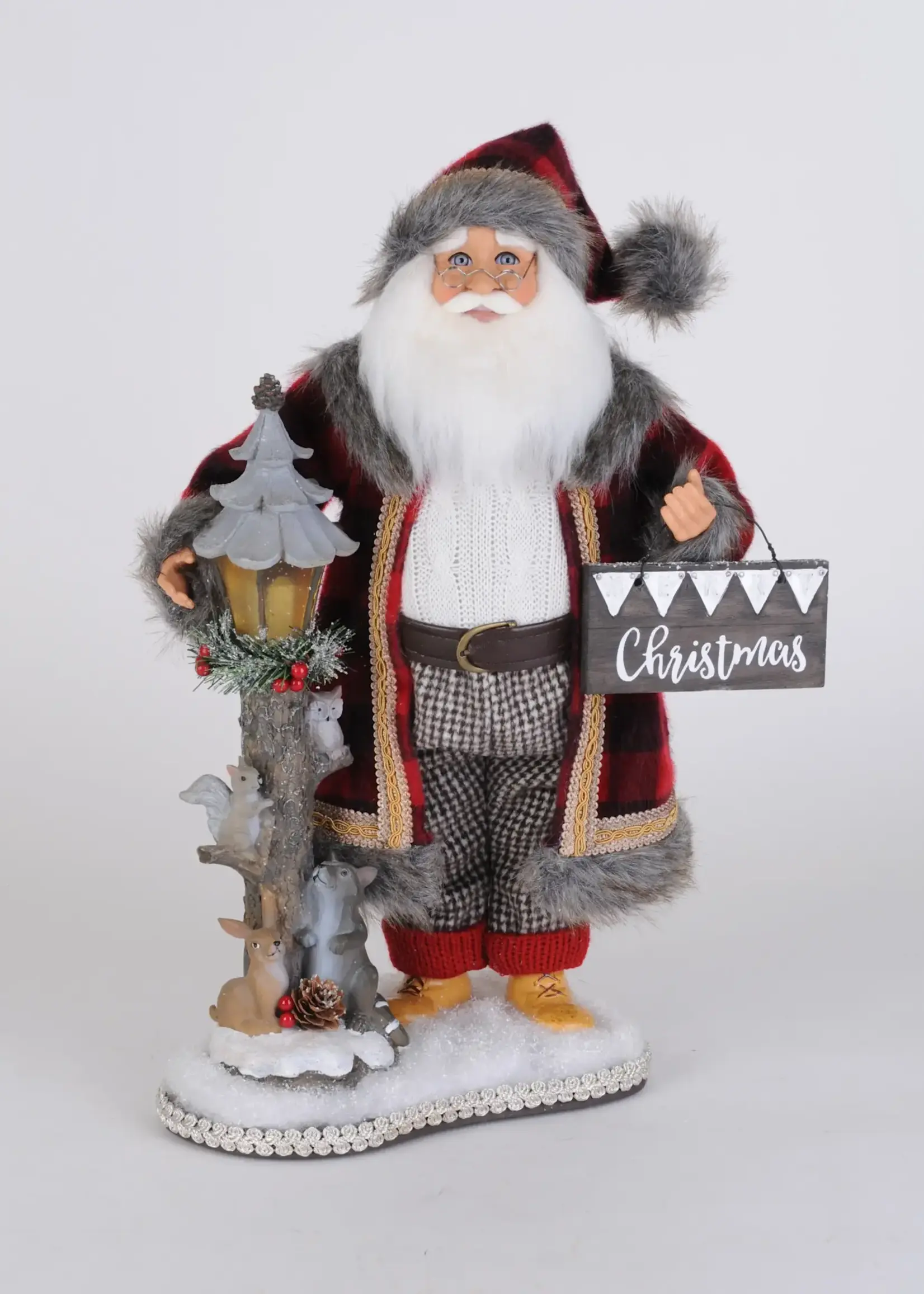 Karen Didion Lighted Forest Friends Santa