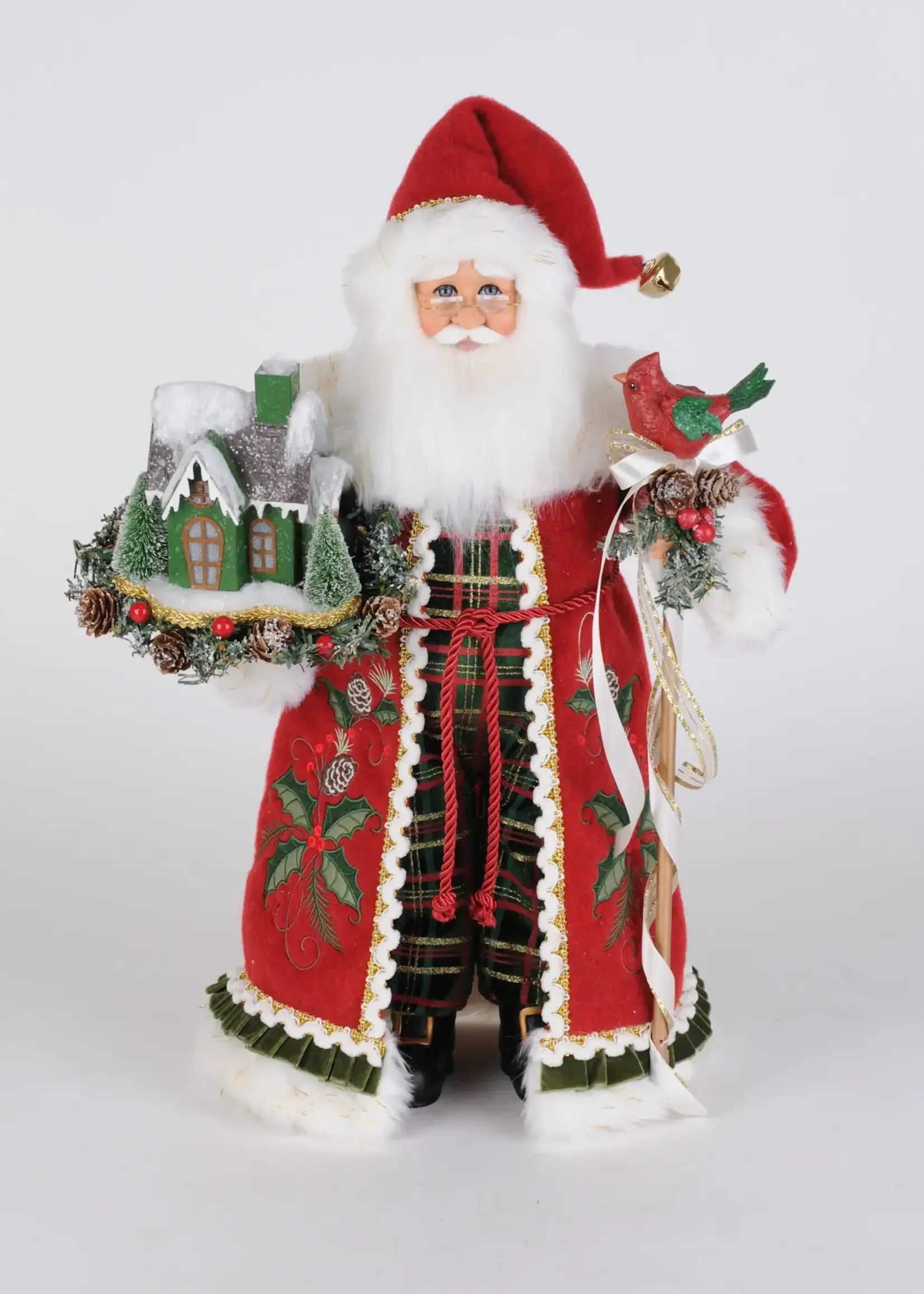 Karen Didion Lighted Evergreen Village Santa