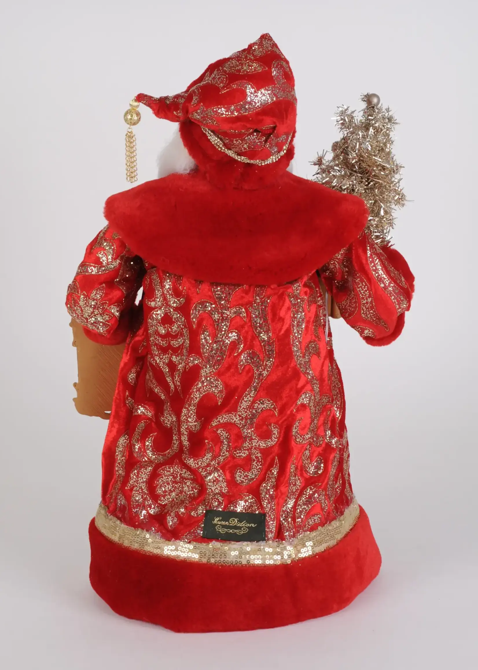 Karen Didion Lighted Scarlet Jeweled Santa