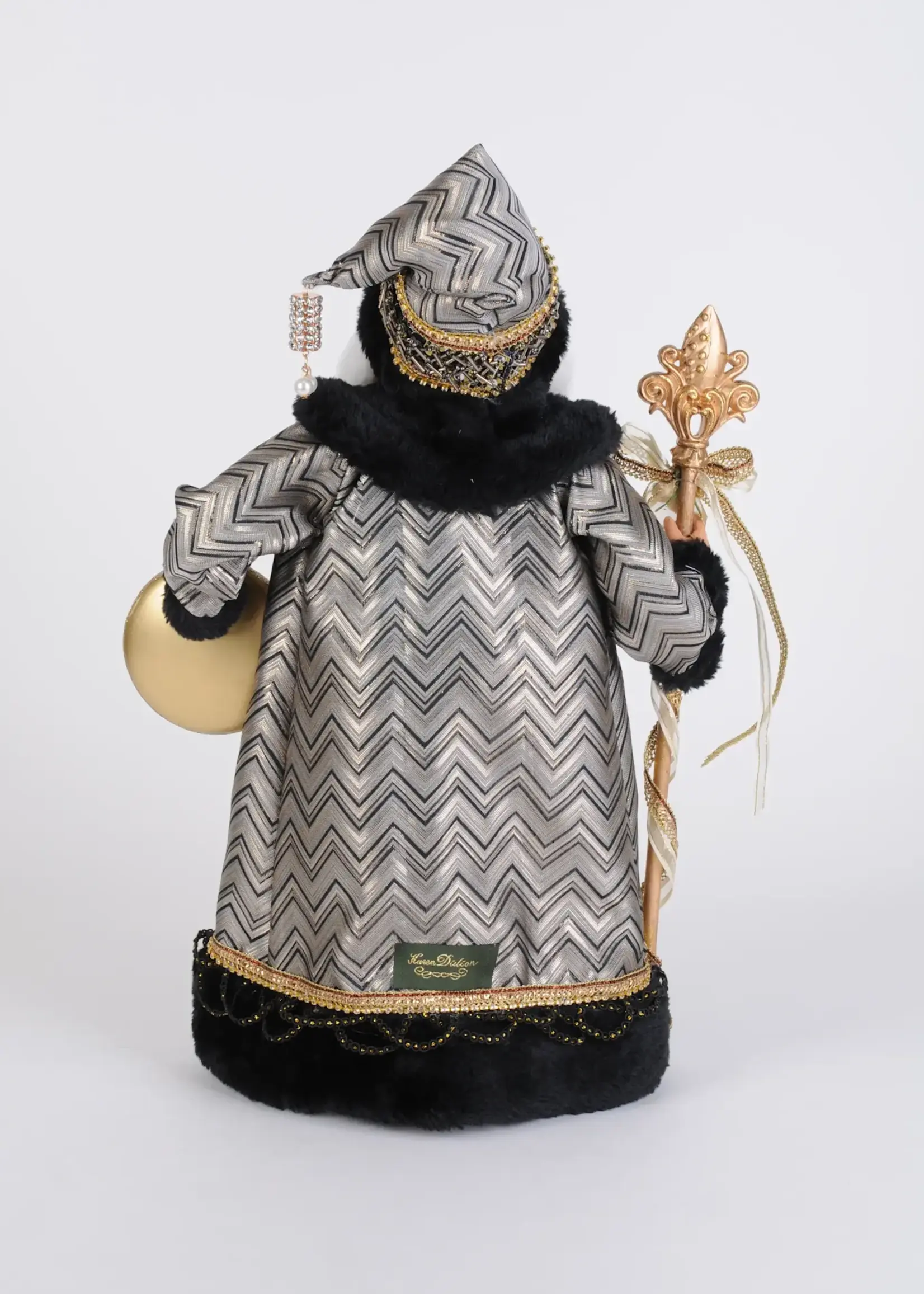 Karen Didion Silver and Gold Noel Santa