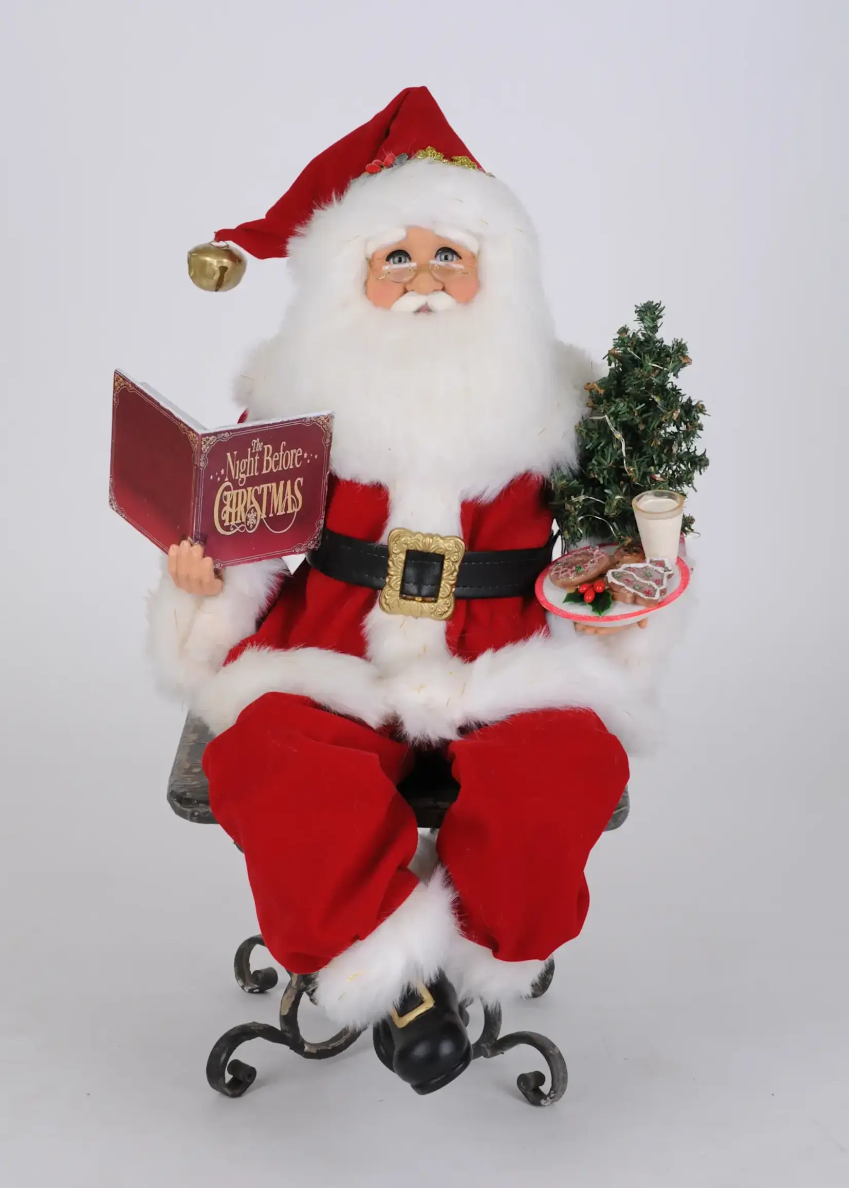 Karen Didion Lighted Story Time Sitting Santa