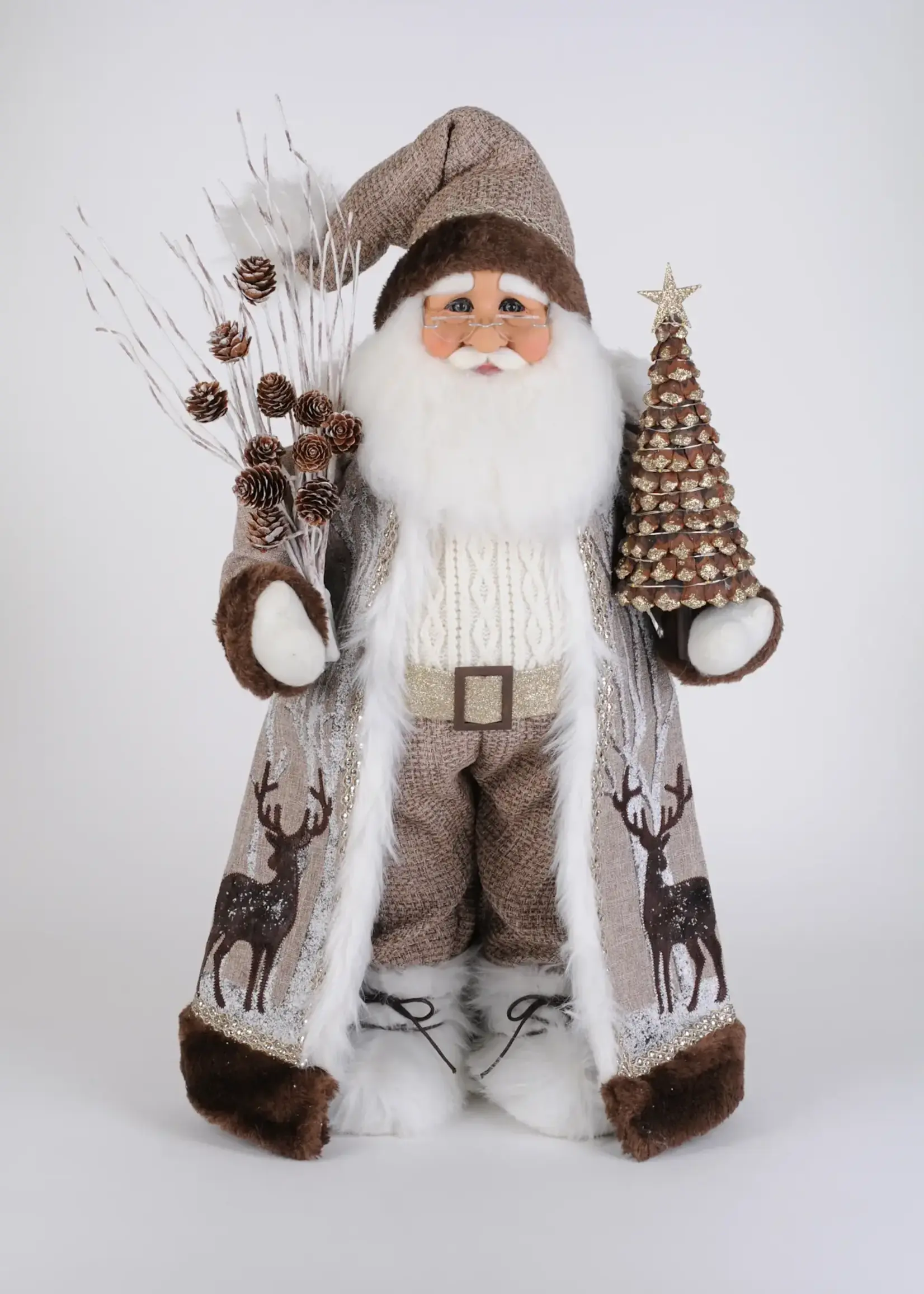 Karen Didion Lighted Winter Woods Santa
