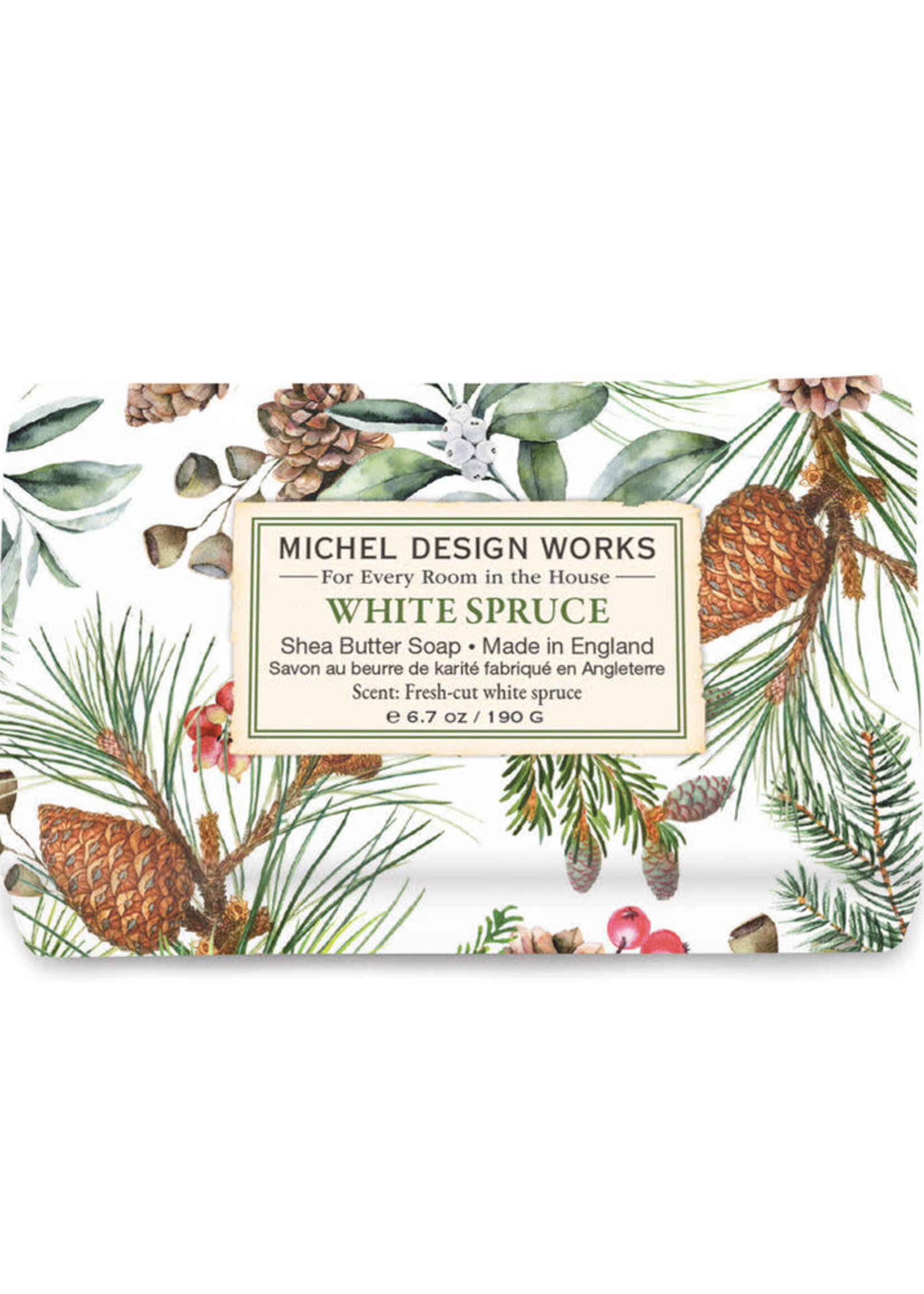 Michel Design Works White Spruce Medium Bath Soap Bar