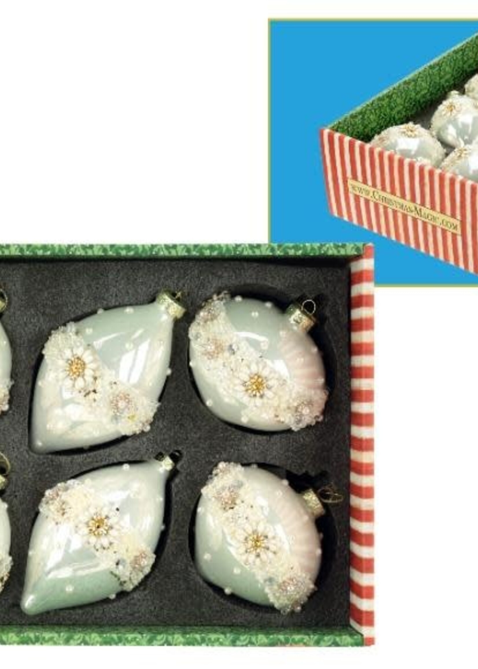 Mark Roberts JEWELED BLOOM ORNAMENT 4-5'' - BOX OF 6