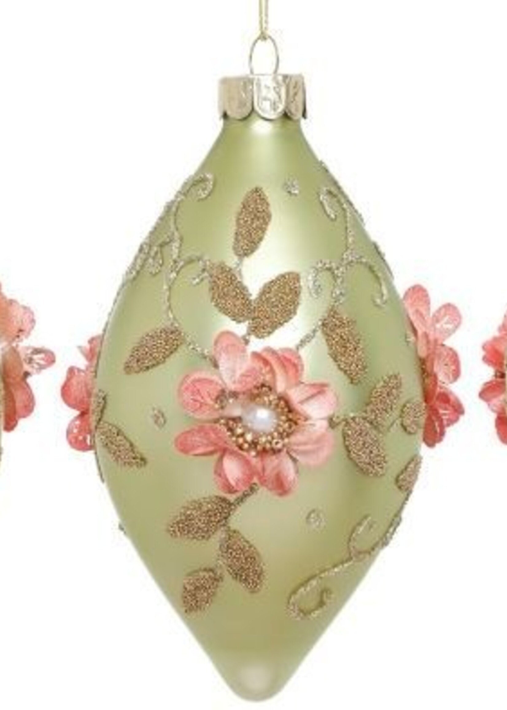 Mark Roberts FLORAL PEARL ORNAMENT 3-4'' BOX OF 6
