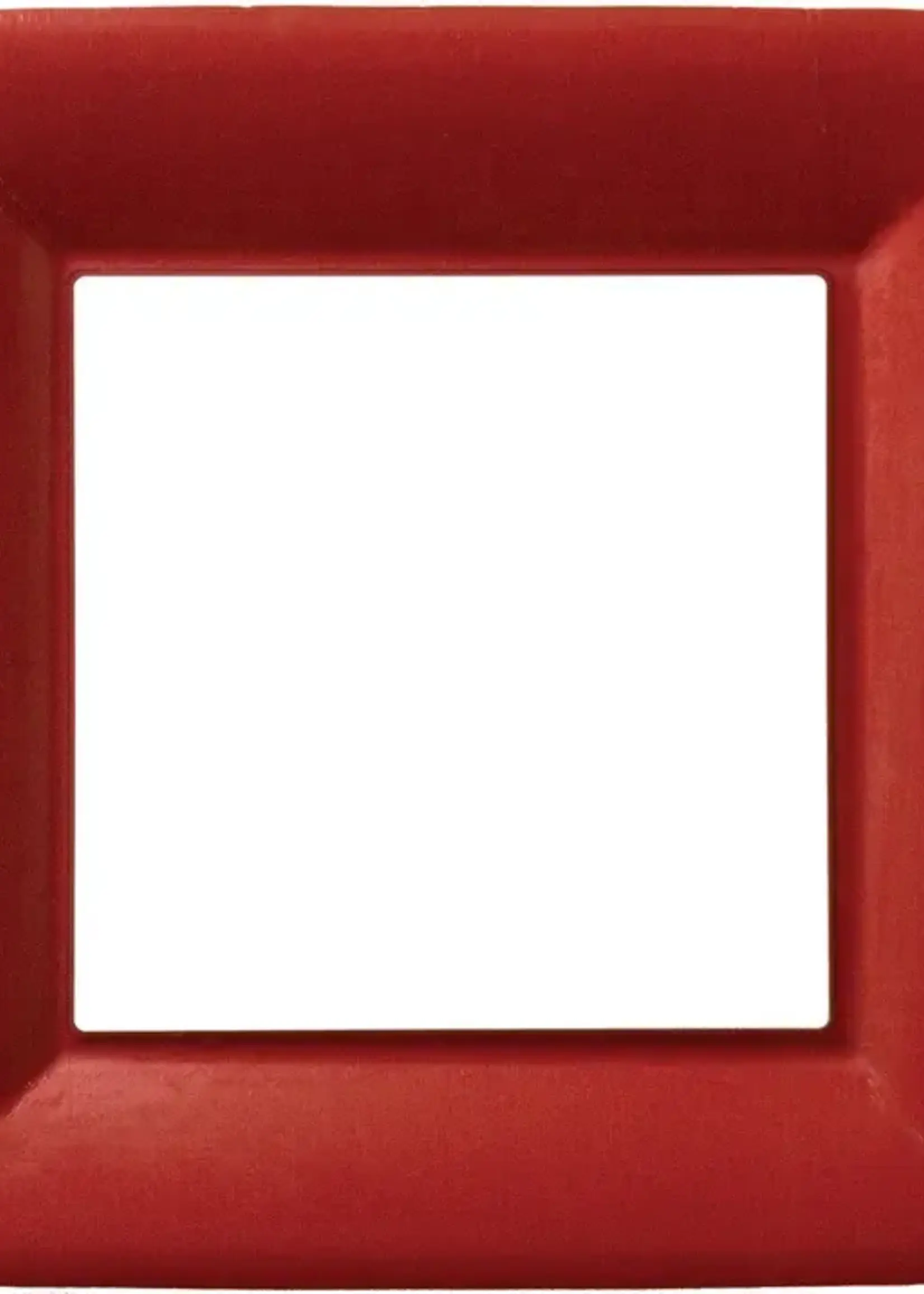 Boston International CLASSIC LINEN SQUARE DINNER PLATE DARK  RED