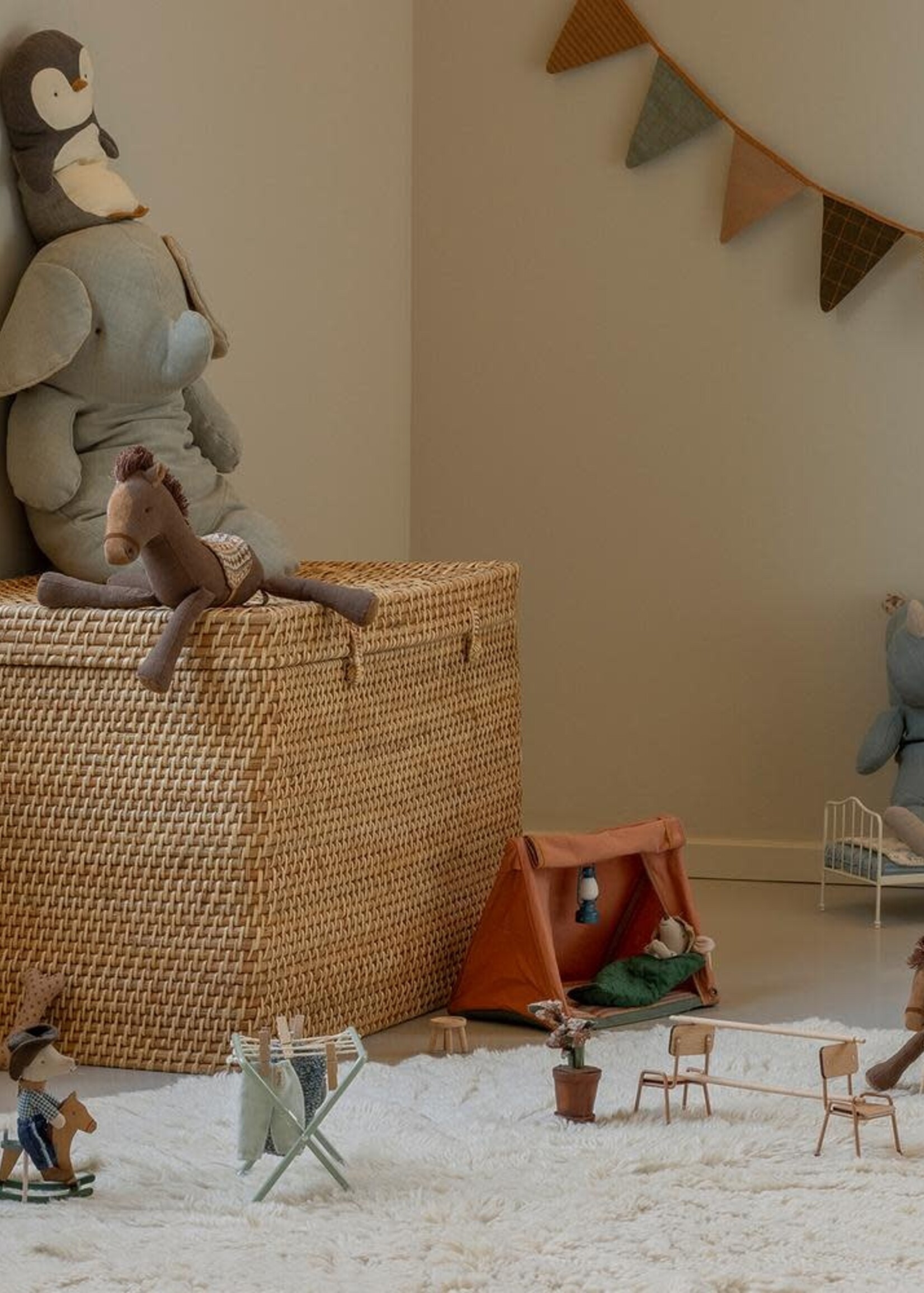 Maileg Cowboy mouse on rocking horse, Little brother