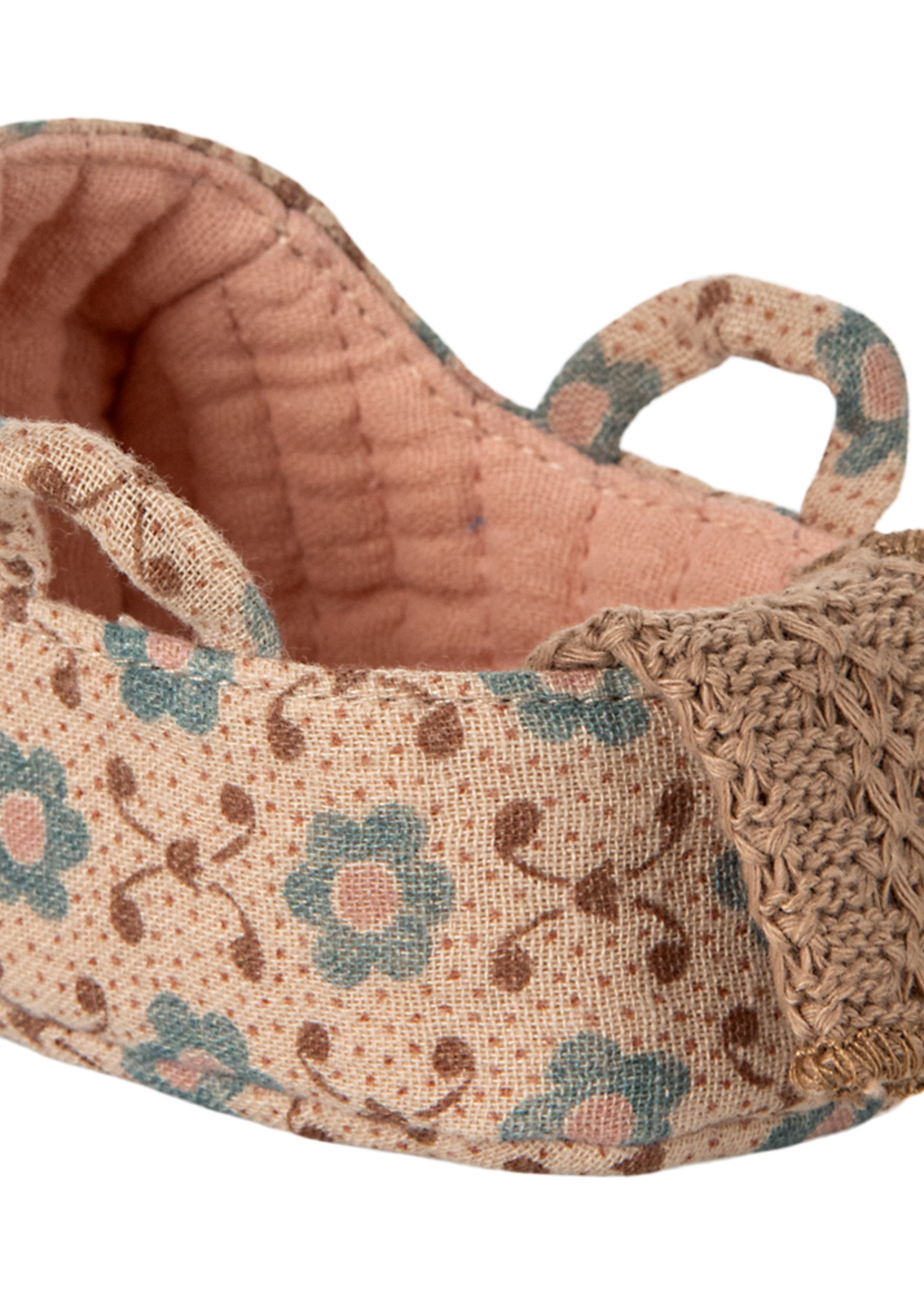 Maileg Carry cot, Baby mouse - Rose