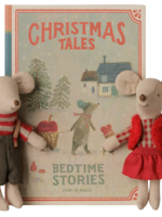 Maileg Maileg - Christmas twin mice, Little sister and brother in book - 14-6701-00