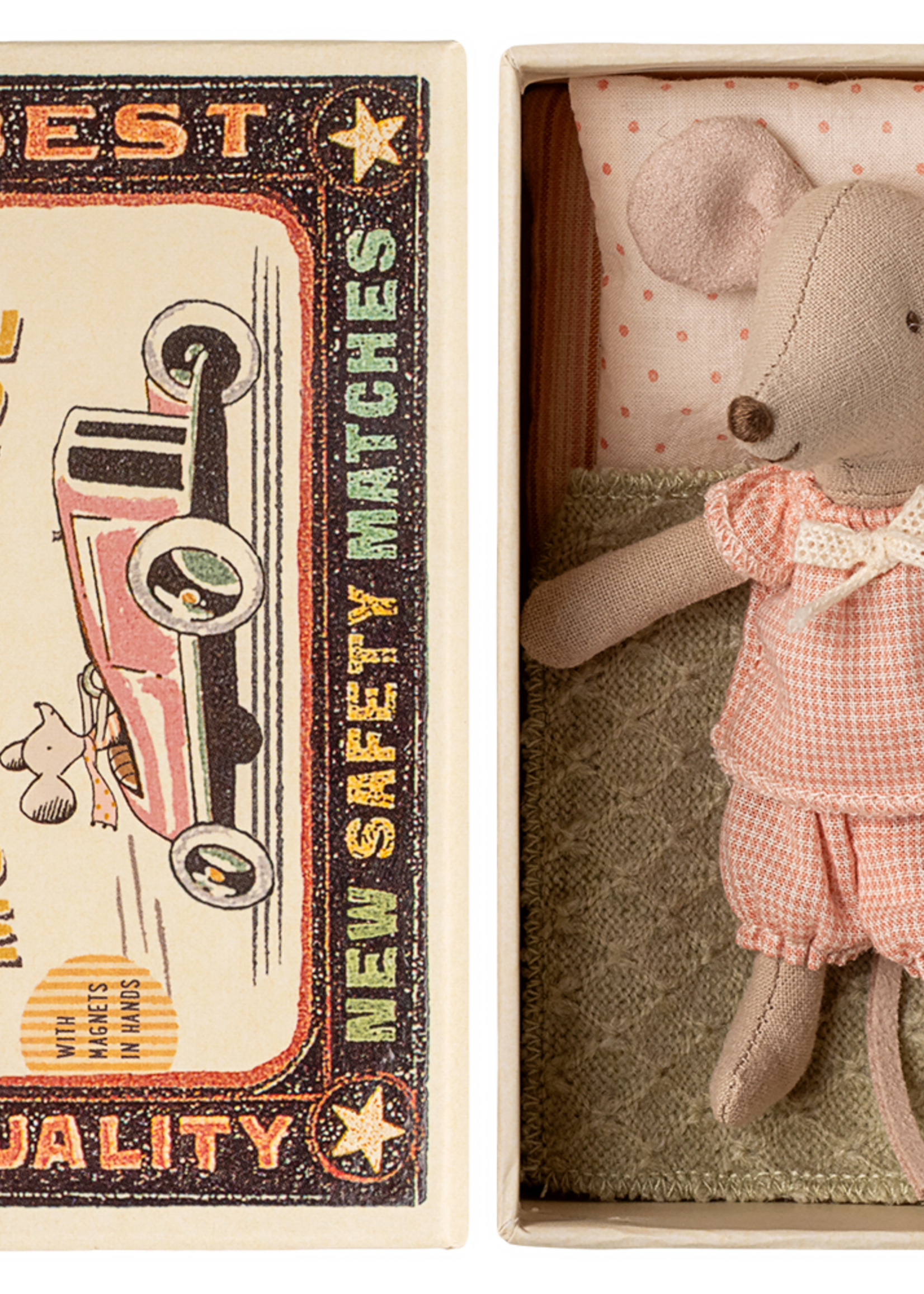 Maileg Little sister mouse in matchbox