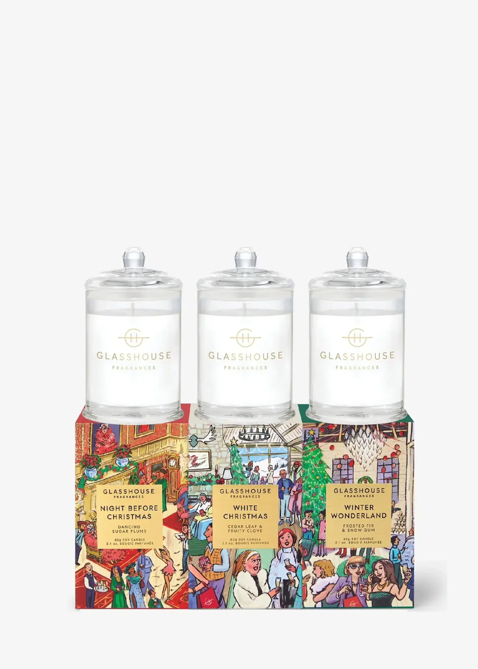 Glasshouse 3 x 2.12 oz. Candle Trio - Christmas - Night Before