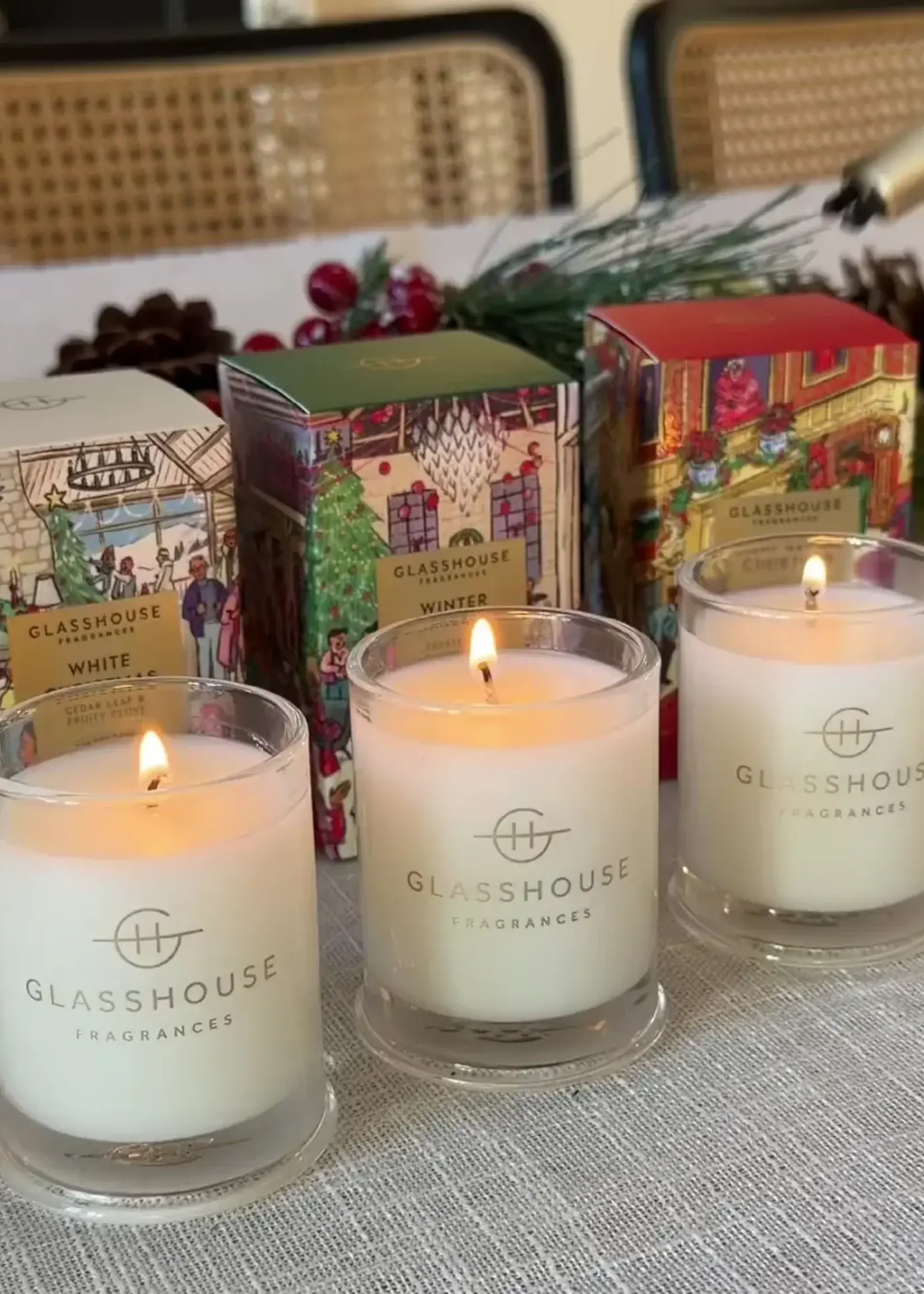 Glasshouse 3 x 2.12 oz. Candle Trio - Christmas - Night Before